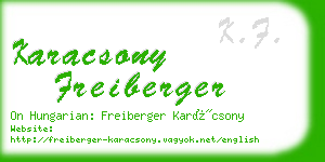 karacsony freiberger business card